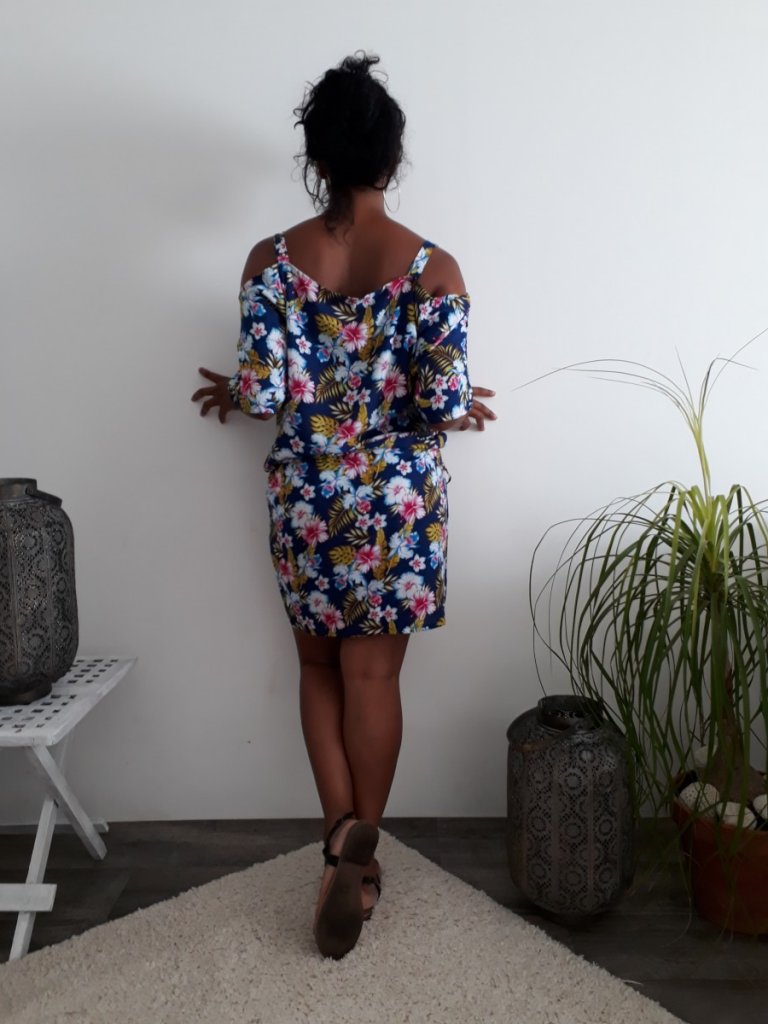 Robe Joëlle bleue fleurie