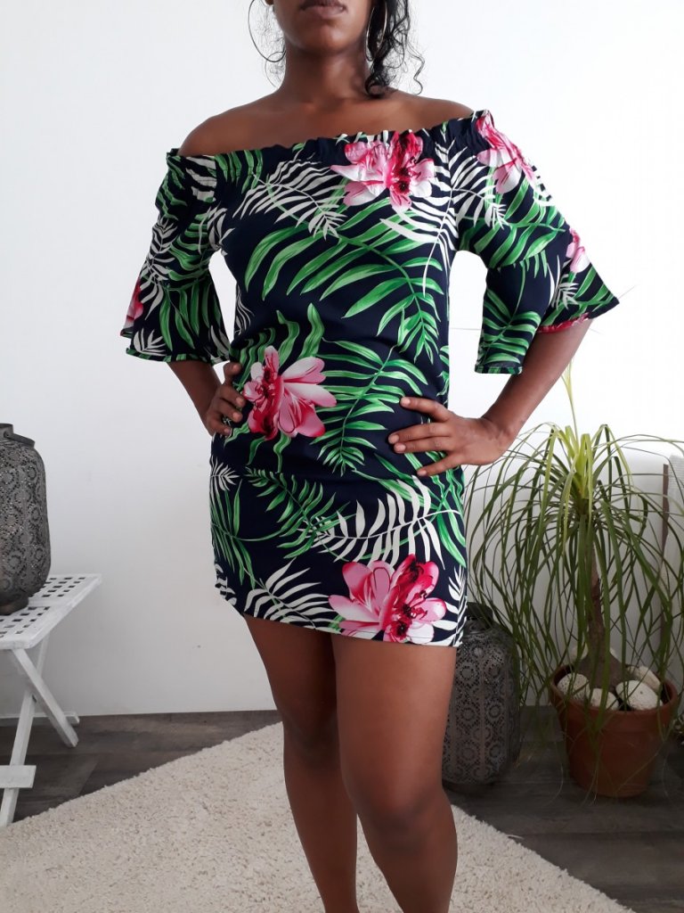 Robe Héléna verte et rose