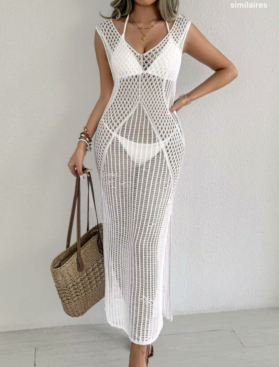 Robe de plage filet élégante