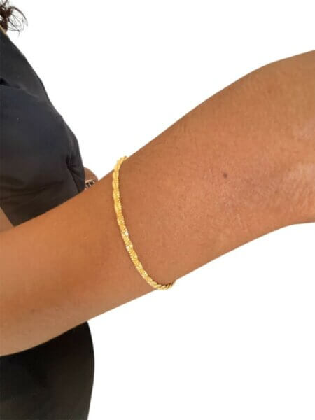 BIJOUX Bracelet acier inoxydable doré