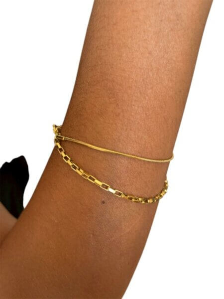 BIJOUX Bracelet acier inoxydable doré