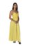 Robe ELISA LONGUE 100% viscose – Bretelles fines, taille smockée et lien ajustable- couleur jaune /noire - S/M, Jaune passion
