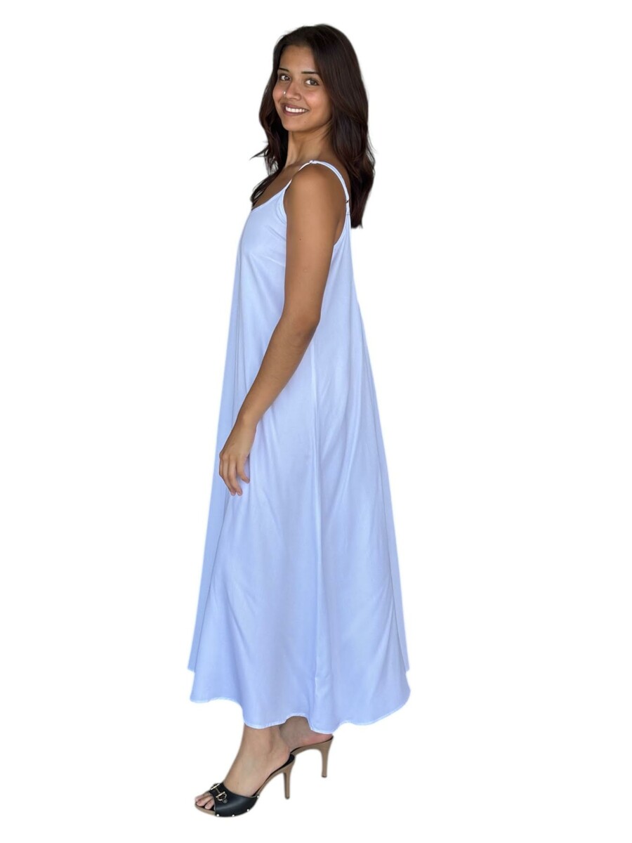 Robe EVA longue fluide 100% viscose – Dos échancré à bretelles fines- noire/blanc – Image 2